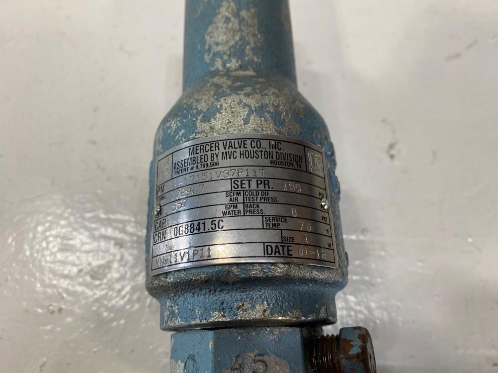 Mercer 1" NPT 150# WCB Relief Valve 81-17151V37P11T